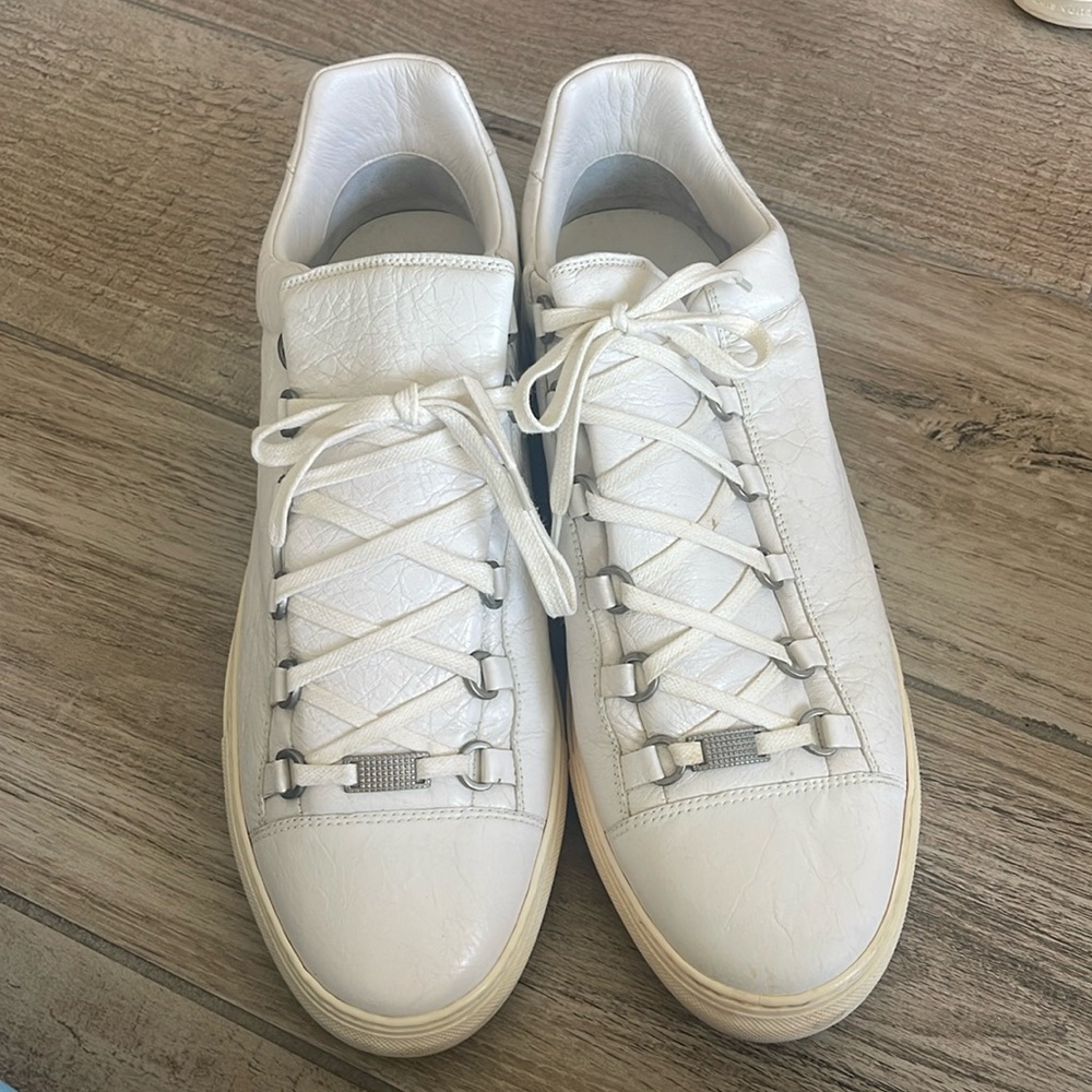 Balenciaga Off White Lace-Up Sneakers